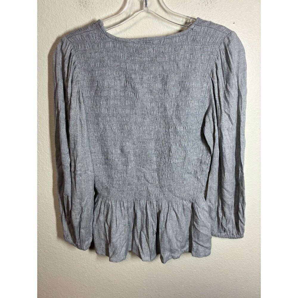 NWT Madewell Blouse Business Casual Boho Long Sleeve Gray Size XXS MSRP $82 -BC9 - Picture 2 of 5